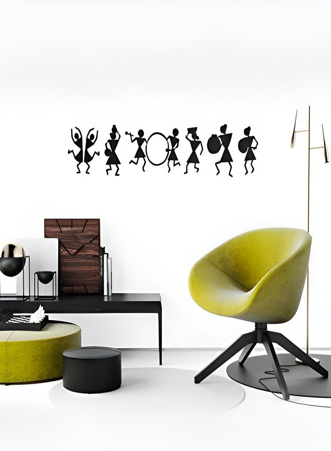 SWAGSTATION استنسلات رسم وارلي للجدران من SWAGSTATION - إطار جداري قبلي - 6x6 و8x4 بوصة - قطعتان - استنسلات للحرف اليدوية والفنون للكبار - قابلة لإعادة الاستخدام لتزيين المنزل والأقمشة - Image 3